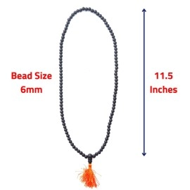 Anciently 100% Natural Unpolished Karungali Malai Original | Karungali Malai 6mm - Natural Black Ebony Wood