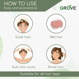 Grove Volumizing Shampoo Bar For Curly, Thin & Dull Hair| Enriched With Silk Protein, Hibiscus Oil & Shea Butter (Pack Of 1) - 75 g