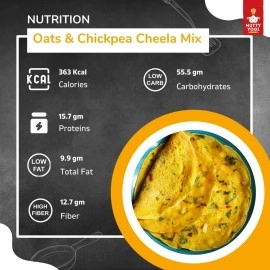 Nutty Yogi Oats & Chickpea Cheela Mix 400 gm I Indian Pancake I Healthy Breakfast I Protein Rich I Easy to Make I Nutritious and Delicious