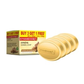 K P Namboodiri\'s Sandal Herbal Soap 100g (Buy 3 Get 1 Free)- Pack of 2