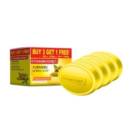 K P Namboodiri\'s Turmeric Herbal Soap 100g (Buy 3 Get 1 Free) - Pack of 2