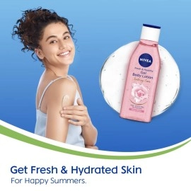 NIVEA Rose Water Gel Body lotion, Soothing Care for 24H hydration, Non-Sticky & fast absorbing Body lotion for fresh and healthy skin, 200 ml