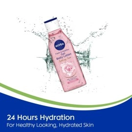 NIVEA Rose Water Gel Body lotion, Soothing Care for 24H hydration, Non-Sticky & fast absorbing Body lotion for fresh and healthy skin, 200 ml