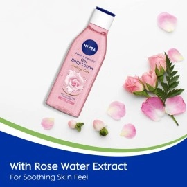 NIVEA Rose Water Gel Body lotion, Soothing Care for 24H hydration, Non-Sticky & fast absorbing Body lotion for fresh and healthy skin, 200 ml