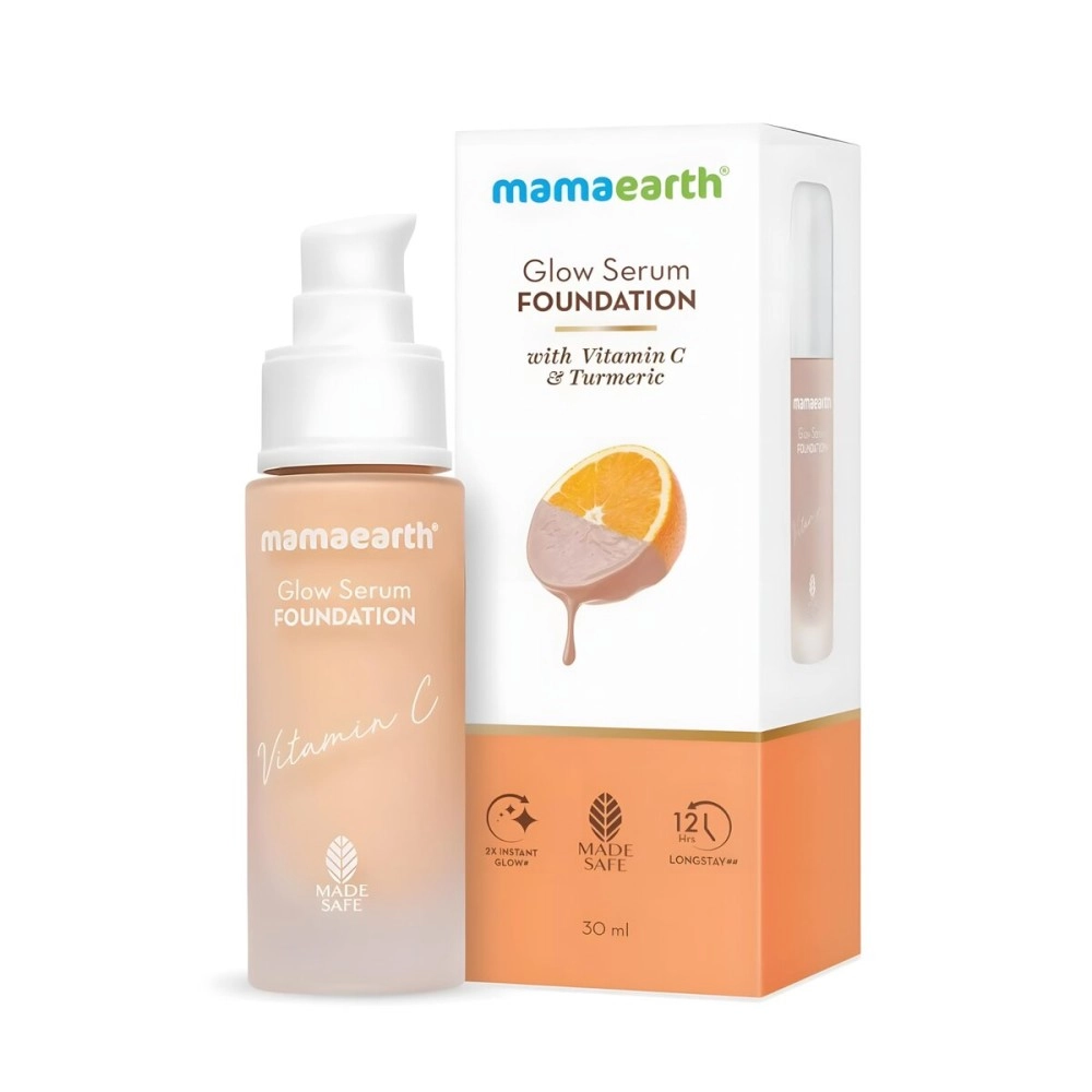 Mamaearth Glow Serum Foundation with Vitamin C & Turmeric for 12-Hour Long Stay - 01 Ivory Glow - 30 ml