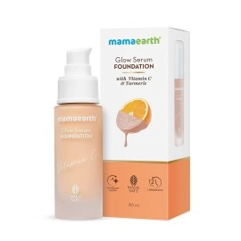 MAMAEARTH Glow Serum Foundation with Vitamin C & Turmeric for 12 Hour Long Stay 05 Beige Glow 30 ml (Pack of 1)