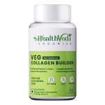 Health Veda Organics Plant Based Skin Radiance Collagen Builder with Vitamin C & Biotin, 800 mg, 60 Veg Capsules | Skin Cell Renewal & Protection for Healthy & Young-Looking Skin | For Men & Women