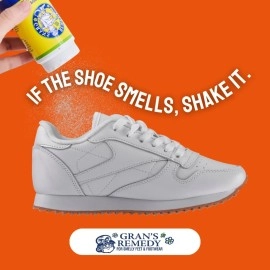 Gran\'s Remedy Natural Shoe Deodorizer and Foot Odor Eliminator Powder for Men, Women, and Kids, Absorb Sweat and Moisture, Neutralize Smelly Odors, Scented