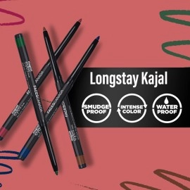 FACESCANADA Magneteyes Color Kajal - Burgundy Love 04, 0.30G | Highly Pigmented Kohl | 12 Hr Long Stay | Matte Finish | Single Stroke Glide | Water Proof | Smudge Proof | Almond Oil Enriched - Pencil
