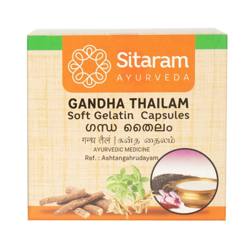 Sitaram Ayurveda Gandha Thailam Capsules | Gandha thailam Soft Gelatin Capsules 100 Nos