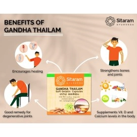Sitaram Ayurveda Gandha Thailam Capsules | Gandha thailam Soft Gelatin Capsules 100 Nos