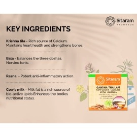 Sitaram Ayurveda Gandha Thailam Capsules | Gandha thailam Soft Gelatin Capsules 100 Nos