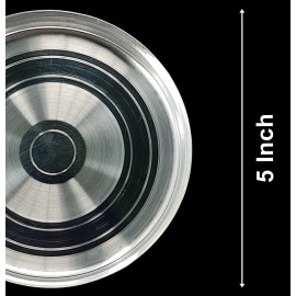 BENGALEN Silver Plated Pooja Thali Set with 5 inch Plate Bowls Glass Spoon ghanti agarbatti Stand Diya kumkum Stand Daily Puja Decorative Home Office Wedding Return Gift Items