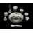 BENGALEN Silver Plated Pooja Thali Set with 5 inch Plate Bowls Glass Spoon ghanti agarbatti Stand Diya kumkum Stand Daily Puja Decorative Home Office Wedding Return Gift Items