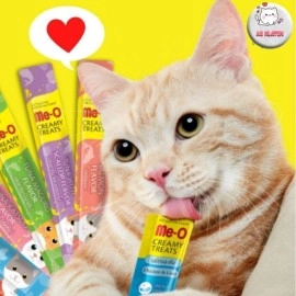 DynamicSales (India) Me-0 Creamy Stick Treats For Cat And Kitten Of All Life Stages, 300G (Salmon), 1 Count