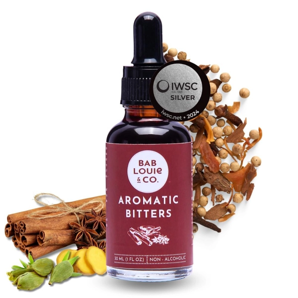 Bab Louie & Co. Aromatic Bitters For Cocktails, India\'s 1st Non-Alcoholic Award Winning Bitters, Natural Made With Real Fruits, Herbs & Spices, Spiced Earthy Taste Notes, Old Fashioned, Gin & Tonic