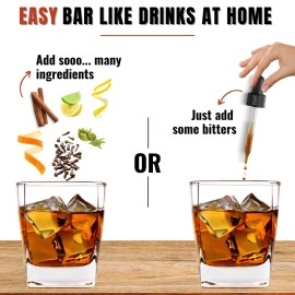 Bab Louie & Co. Aromatic Bitters For Cocktails, India\'s 1st Non-Alcoholic Award Winning Bitters, Natural Made With Real Fruits, Herbs & Spices, Spiced Earthy Taste Notes, Old Fashioned, Gin & Tonic