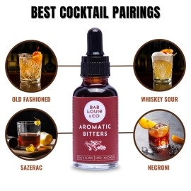 Bab Louie & Co. Aromatic Bitters For Cocktails, India\'s 1st Non-Alcoholic Award Winning Bitters, Natural Made With Real Fruits, Herbs & Spices, Spiced Earthy Taste Notes, Old Fashioned, Gin & Tonic