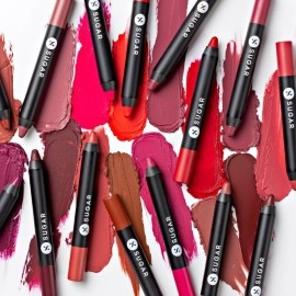 SUGAR Cosmetics Matte as Hell Crayon Lipsticks for Women | Lasts Up To 8+ Hours | Lip Crayon with Sharpener | 2.5gm - 12 Baby Houseman