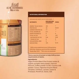 Origin Nutrition 100% Natural Vegan Plant Protein Powder,Easy to Digest Filter Coffee Flavour with 25g Plant Based Protein,Gluten Free,Dairy Free,No Added Sugar,Soy Free,Non -GMO, Jain,7 Servings,284