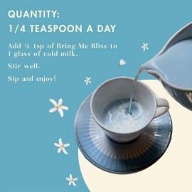 Cosmix Bring Me Bliss | For Relaxation & Focus | Helps De-Stress | Blue Spirulina & Ashwagandha Superfood Powder | 60g (40 servings) | No Artificial Colour, No Preservatives, No Added Sugar | Vegan