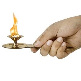 Spillbox Kapoor | Karpoor Diya Deepam Burner Brass Karpuram Arati| Aarathi Stand for Dhoop Puja | Pooja Room Camphor Dani Holder for Your Mandir Home & Office Decoration Ganga-Karpoor-Stand