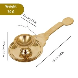 Spillbox Kapoor | Karpoor Diya Deepam Burner Brass Karpuram Arati| Aarathi Stand for Dhoop Puja | Pooja Room Camphor Dani Holder for Your Mandir Home & Office Decoration Ganga-Karpoor-Stand
