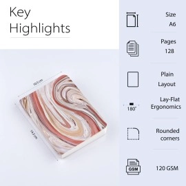 Factor Notes Seashells 120 GSM Textured Fine Grain Medium Surface Pocket Sized Sketchbook, A6 Size