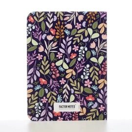 Factor Notes Night Bloom 120 GSM Textured Fine Grain Medium Surface Pocket Sized Sketchbook, A6 Size