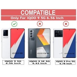 CEDO iQOO 9 (5G) Back Case Cover | Camera Protection Shockproof Bumper-Edge | Acrylic Crystal Clear 360 Degree Protection TPU+PC | Transparent Eagle Back Case Cover (Black)