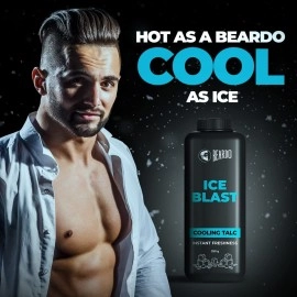 Beardo Ice Blast Talc Powder for men, 100g | INSTANT ICY COOLING Talcum Powder Men | Combat heat with Menthol | Goodness of Aloe vera & Vitamin E for Instant Freshness