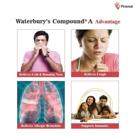 Waterbury\'s Compound A-Provides Quick Relief from Cold & Cough| Ayurvedic Immunity Booster | 250 ml x Pack of 2