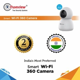 Trueview 3MP Smart CCTV Wi-fi Home Security Camera | 360 View | 2 Way Talk | Cloud Monitor | Motion Detect | Supports SD Card Up to 256 GB | Night Vision | Alexa & Ok Google