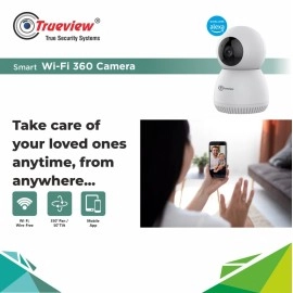 Trueview 3MP Smart CCTV Wi-fi Home Security Camera | 360 View | 2 Way Talk | Cloud Monitor | Motion Detect | Supports SD Card Up to 256 GB | Night Vision | Alexa & Ok Google