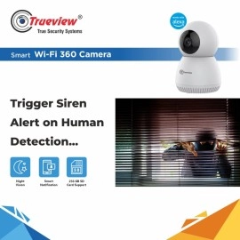 Trueview 3MP Smart CCTV Wi-fi Home Security Camera | 360 View | 2 Way Talk | Cloud Monitor | Motion Detect | Supports SD Card Up to 256 GB | Night Vision | Alexa & Ok Google