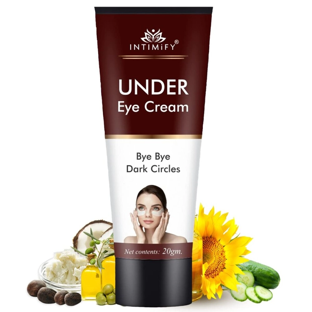 INTIMIFY Ayurvedic Under Eye Cream For Dark Circles For Women, Brightening & Whitening Cream, Wrinkles & Anti Ageing remover Gel With Aloevera & Coconut Oil 20 gm (Pack of 1)
