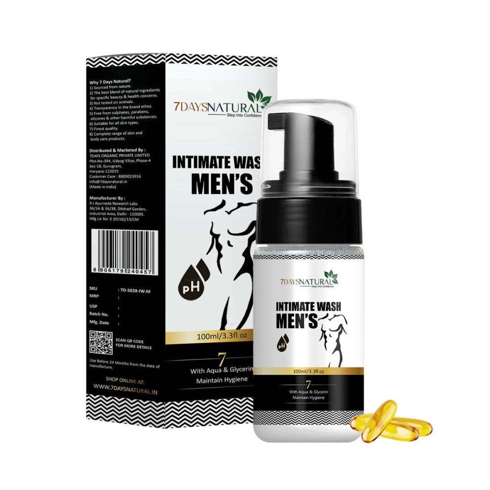7 Days Natural Intimate Wash For Men | With Aloe Vera & Tea Tree Oil Intimate Wash (100 ml)