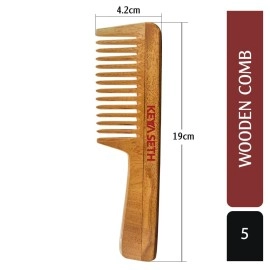 Keya Seth Aromatherapy, Neem Wooden Comb Wide Tooth with Handel All Purpose Large Size Perfect Hair Setter