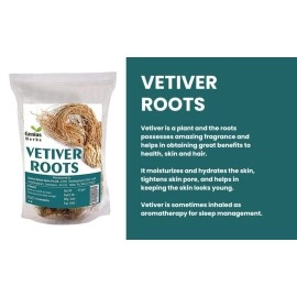Genius Herbs Vetiver Roots - 50g Dried Khus-Khus/Vetiveria Zizanioides Natural Herbal Coolant for Hair Growth/Face Scrub/Healthy Skin
