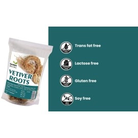 Genius Herbs Vetiver Roots - 50g Dried Khus-Khus/Vetiveria Zizanioides Natural Herbal Coolant for Hair Growth/Face Scrub/Healthy Skin