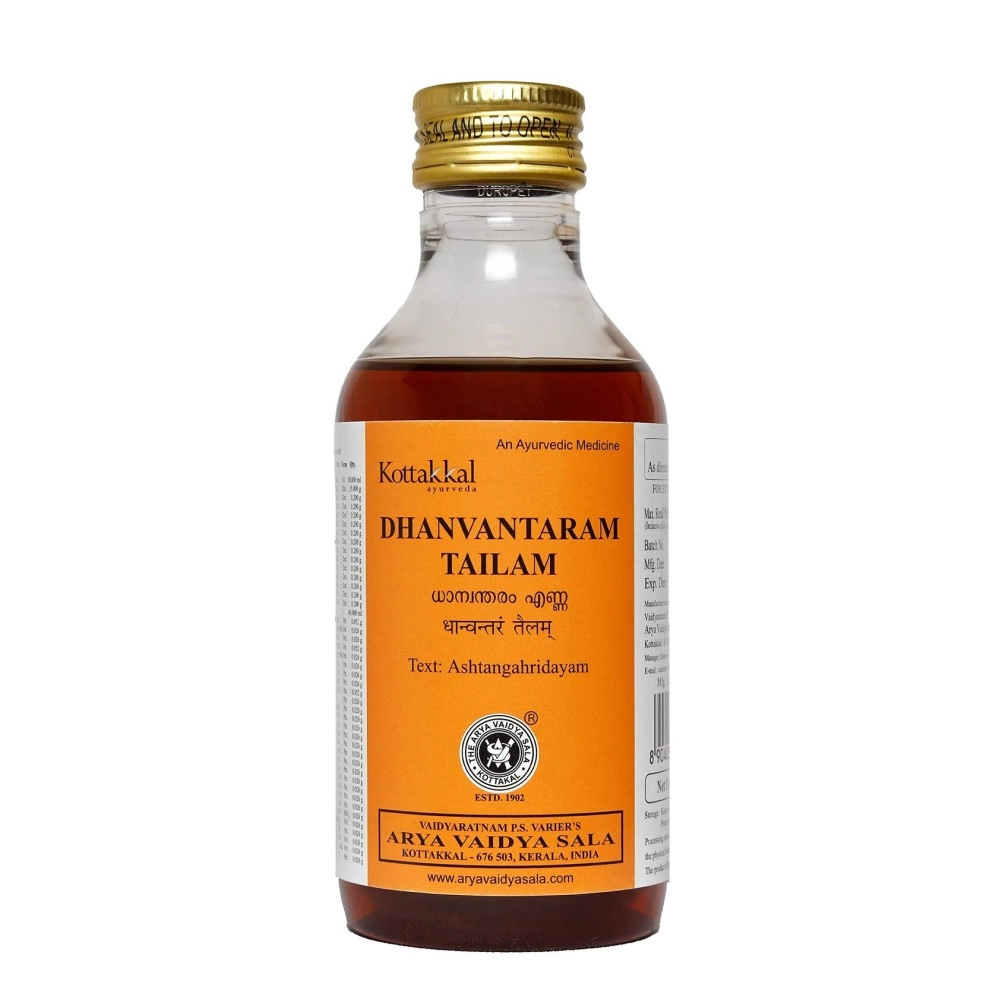 Kottakkal ayurveda Dhanvantaram Tailam - 200 ml, Enriched With Goodness of Herbal Ingredients