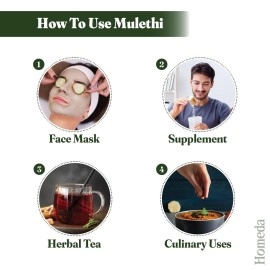 Homeda Mulethi Powder Organic for Face Pigmentation (100 Grams) Licorice Powder for Drinking, Yashtimadhu for Eating, Skin, Hair Growth Pure Liquorice Root extract Athimathuram, Mulethi Stick