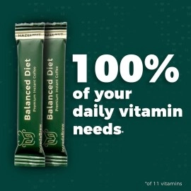 IncredaBrew Hazelnut Wellness Instant Coffee Powder - Vitamin Rich Hazelnut Coffee, Flavoured Coffee, 20 x 2.2g Instant Coffee Sachets