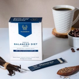 IncredaBrew Vanilla Wellness Instant Coffee Powder - 20 Cups, Vitamin Rich Vanilla Coffee | Flavoured Coffee For Hot/Cold Coffee, Milk/Black Coffee | 20 X 2.2G Instant Coffee Sachets,44 Gm