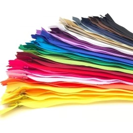 Artonezt 8Inch (21cm) Premium Invisible Zipper Concealed Nylon Zips for Garments, Pants, Bags, Palazzo, Dresses, Frocks, Gowns, Ladies Suits (Multicolor) Set of 36 Zips