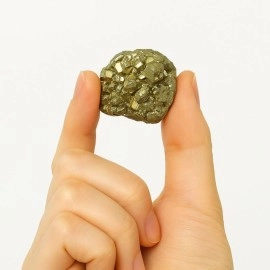 Crystu Natural Pyrite Rough Stone | Pyrite Raw Cluster from Peru | Weight 50 Carats Approx