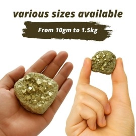 Crystu Natural Pyrite Rough Stone | Pyrite Raw Cluster from Peru | Weight 50 Carats Approx