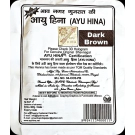 Ayu Hina Henna Dark Brown (Pack of 5), Herbal Hair Color, Original Bhavnagar Henna