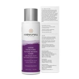 BE SOULFULL Texture Refining Toner for Open Pores, Oily, Acne Prone, Sensitive & Normal Skin, 100ml / 3.4 Fl Oz