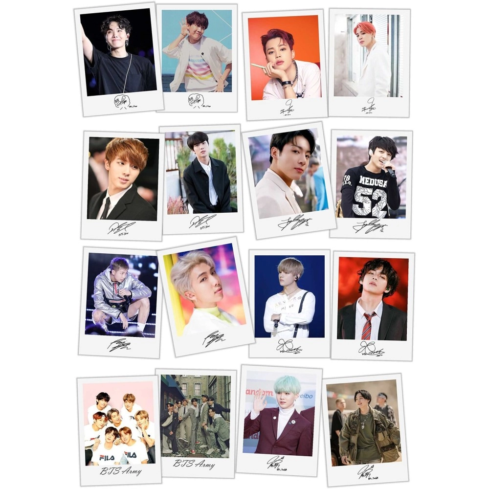 junkyard Pack of 16 BTS Polaroid lomo photocards for wall decor (size 3 X 4 inch)